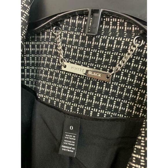 WHITE HOUSE BLACK MARKET Shawl-Collar Grid‎ Jacket Size 0 - Picture 2 of 5